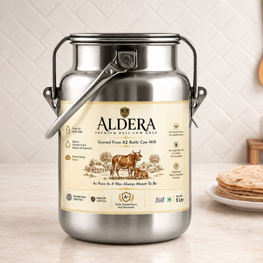 Aldera A2 Rathi Cow Ghee 5 Litre Dolchi | Best For Family
